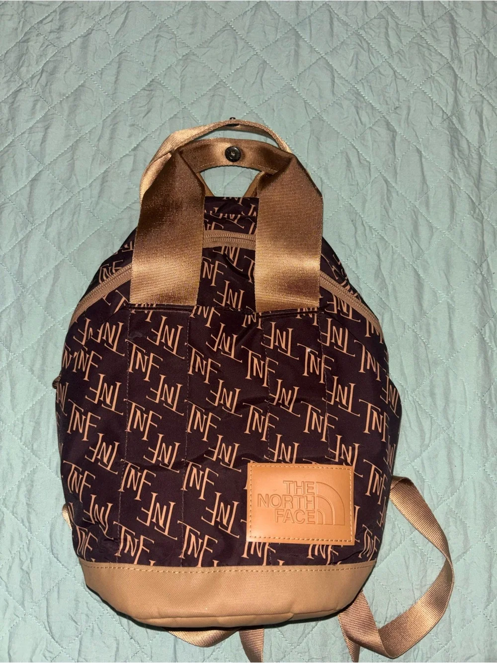 The North Face Brown/Tan Logo-Print Backpack